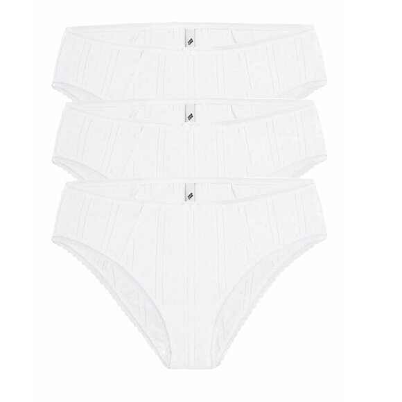 Cou Cou Intimiates - Triange Bra, Three Cozy Brief - White, Large - Picture 6 of 11